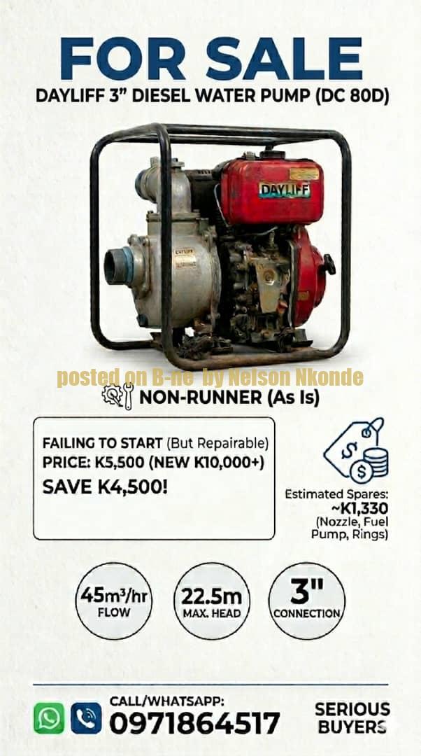 Dayliff 3-Inch Diesel Water Pump (DC 80D)